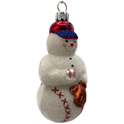 Patricia Breen Miniature Strike B Boston Baseball Snowman Christmas Ornament