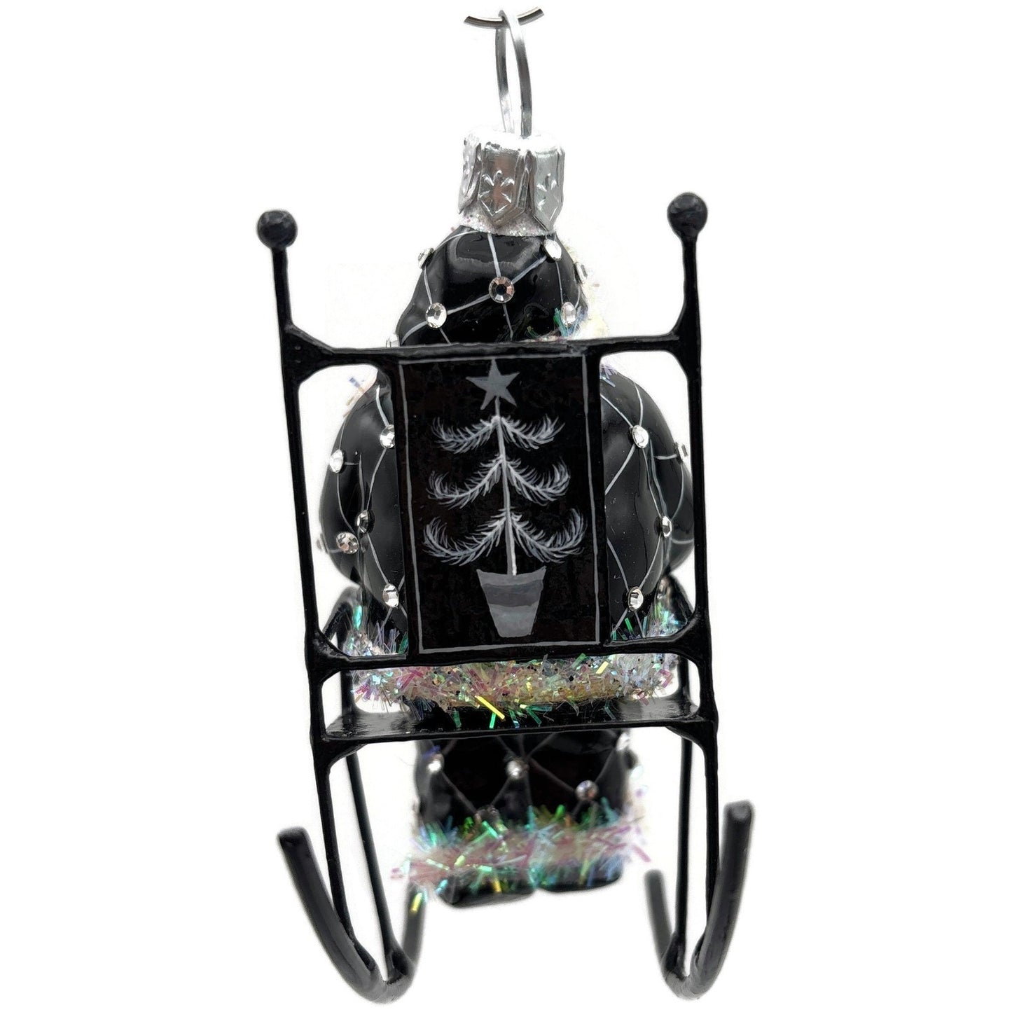 Patricia Breen Fitzgerald Santa Black Rocking Chair Standing Christmas Ornament