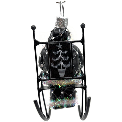 Patricia Breen Fitzgerald Santa Black Rocking Chair Standing Christmas Ornament