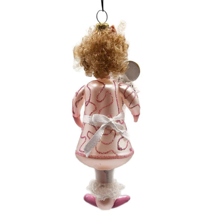 Soffieria De Carlini Little Girl with Doll Italian Glass Christmas Tree Ornament