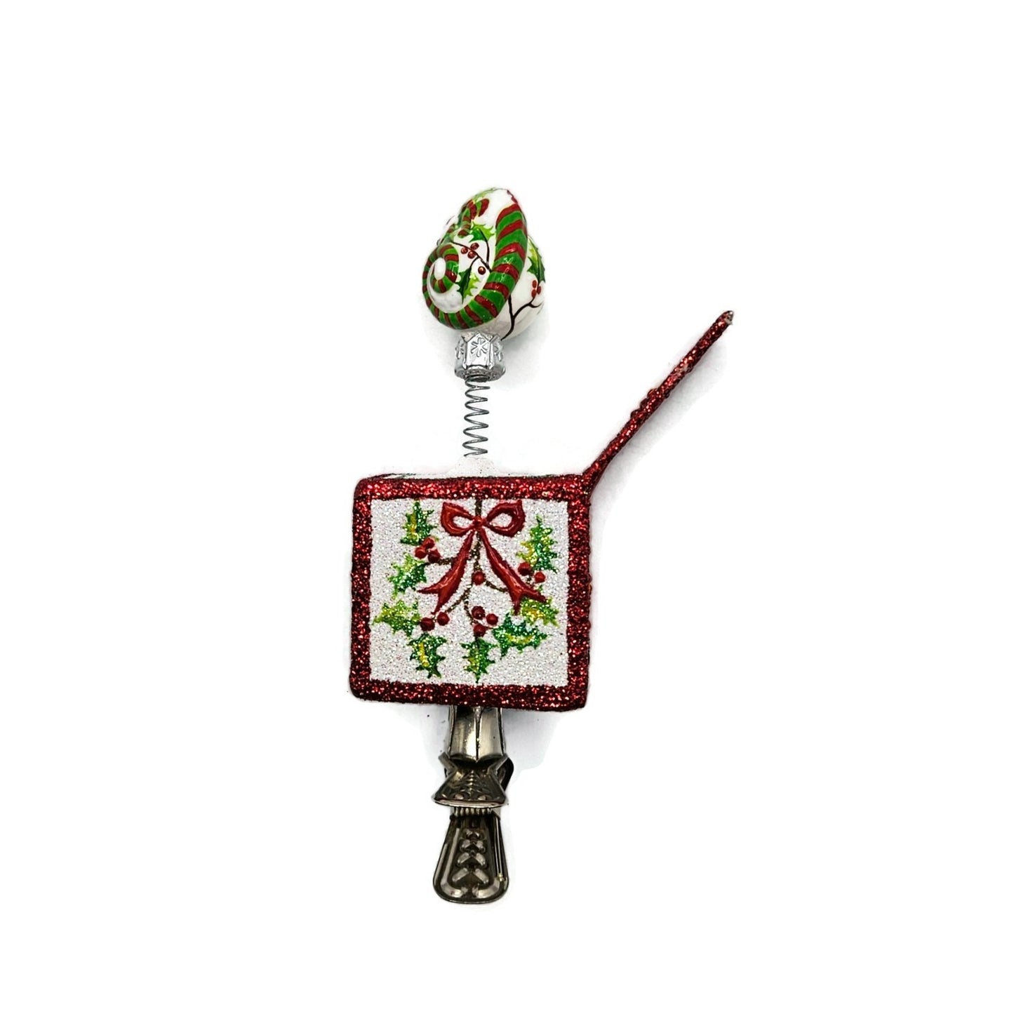 Patricia Breen Pop Goes the Chameleon Holly Clip On Christmas Tree Ornament