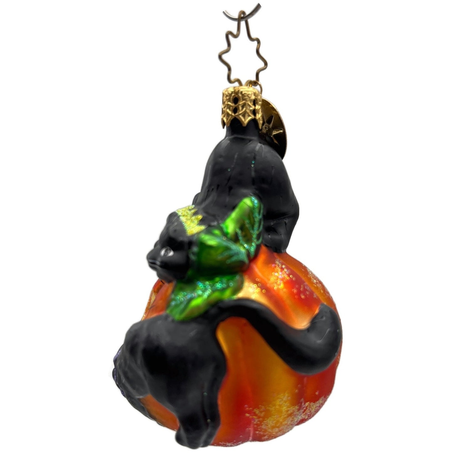 Christopher Radko Cat O'Lantern Gem Orange Pumpkin Halloween Ornament 01-0851-0