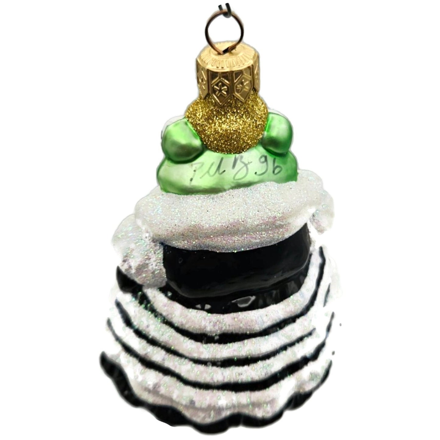 Patricia Breen Halloween Frog Queen Black White Glass Christmas Ornament 9715AUC