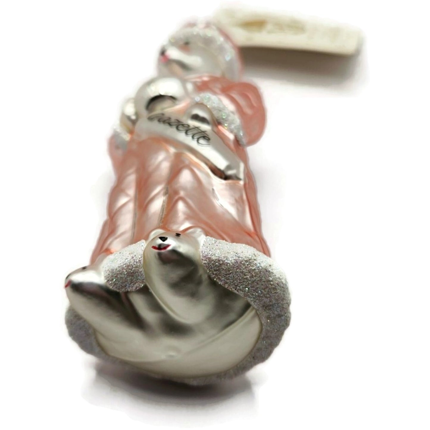 Patricia Breen Mrs Mouse Pink Gazette Hand Blown Glass Christmas Tree Ornament