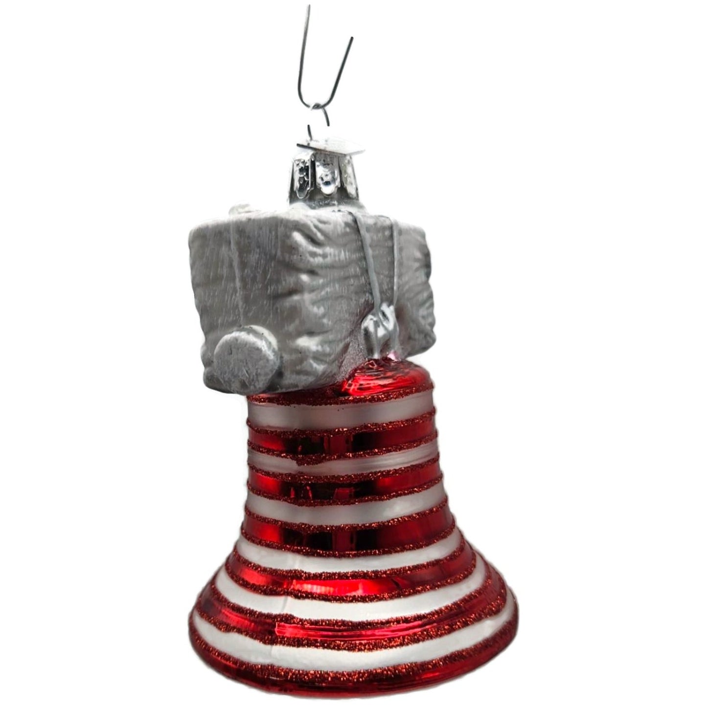 Liberty Bell Patriotic July 4th Christmas Ornament Kurt Adler Noble Gems Red