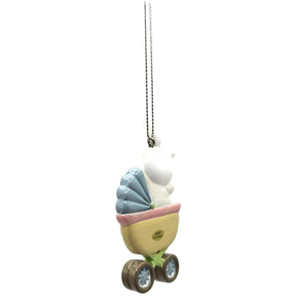 Midwest CBK Baby's First Christmas Bunny Carriage Resin Holiday Tree Ornament