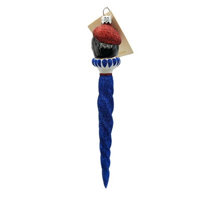 Patricia Breen French Twist Blue Glittered Icicle Christmas Holiday Ornament