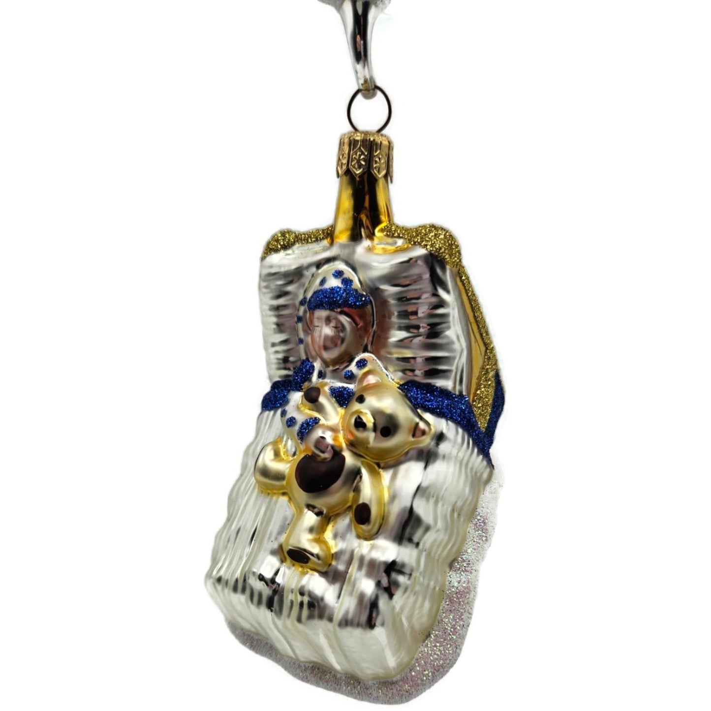 Patricia Breen Sweet Dreams Pearl Bed Gold Trim Moon Sun Christmas Tree Ornament