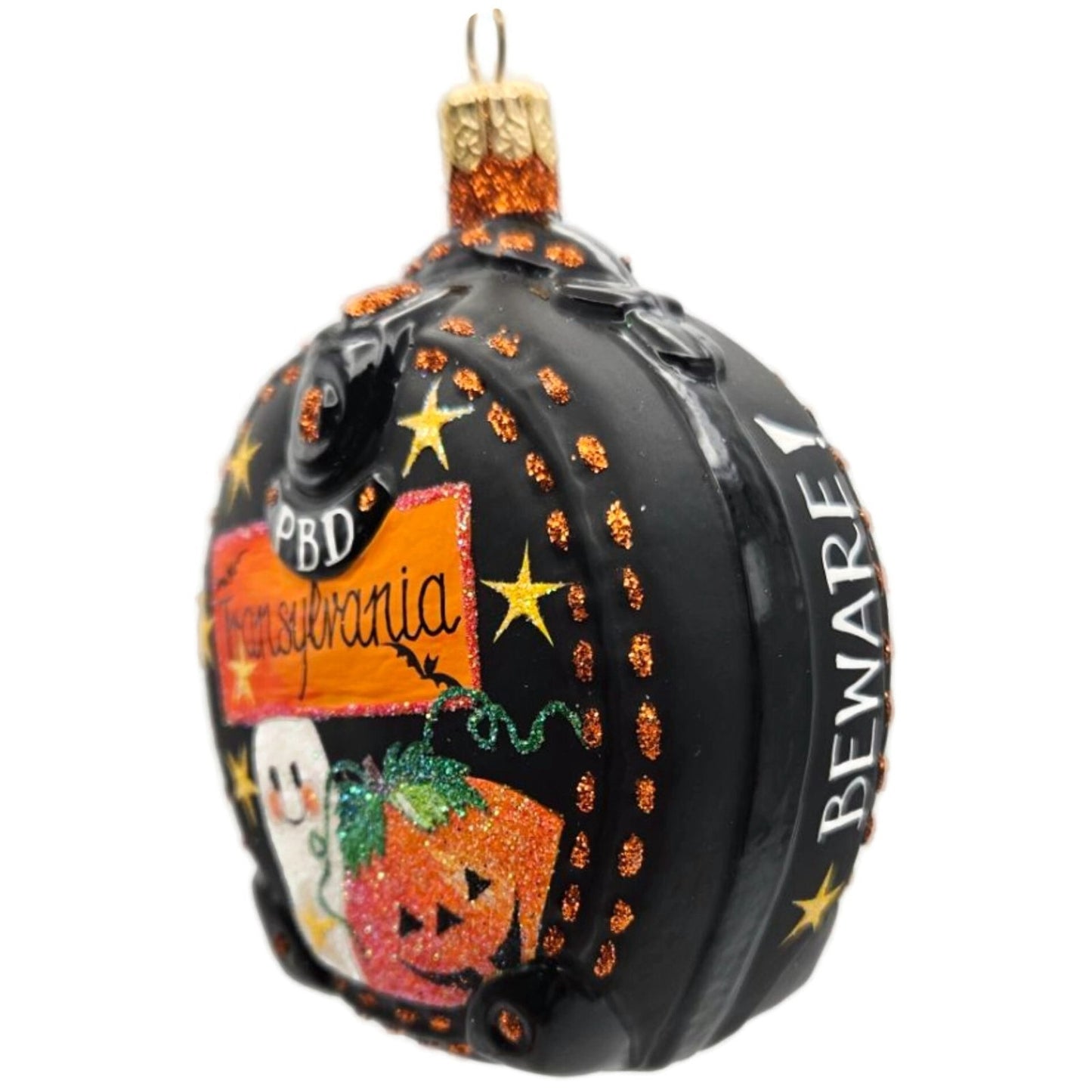 Patricia Breen Journey With Me Black Pumpkin Stars Halloween Christmas Ornament