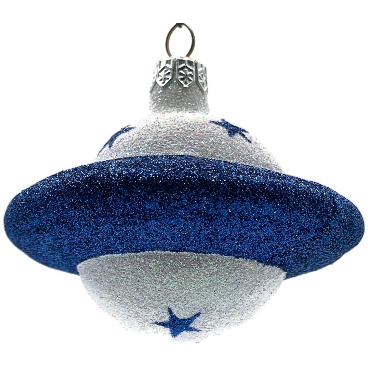 Patricia Breen A Walk on the Moon Planet Blue Stars Christmas Holiday Ornament
