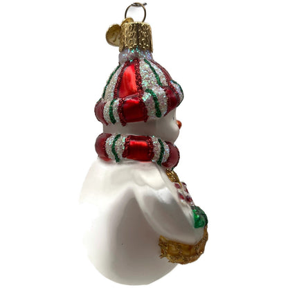 Old World Christmas Sweetie Pie Snowman Glitter Glass Christmas Tree Ornament