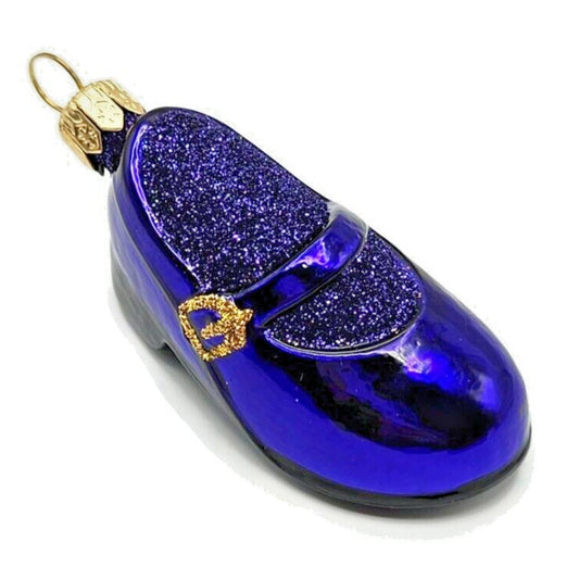 Patricia Breen Little Ones Shoe Purple Glittered Christmas Holiday Tree Ornament