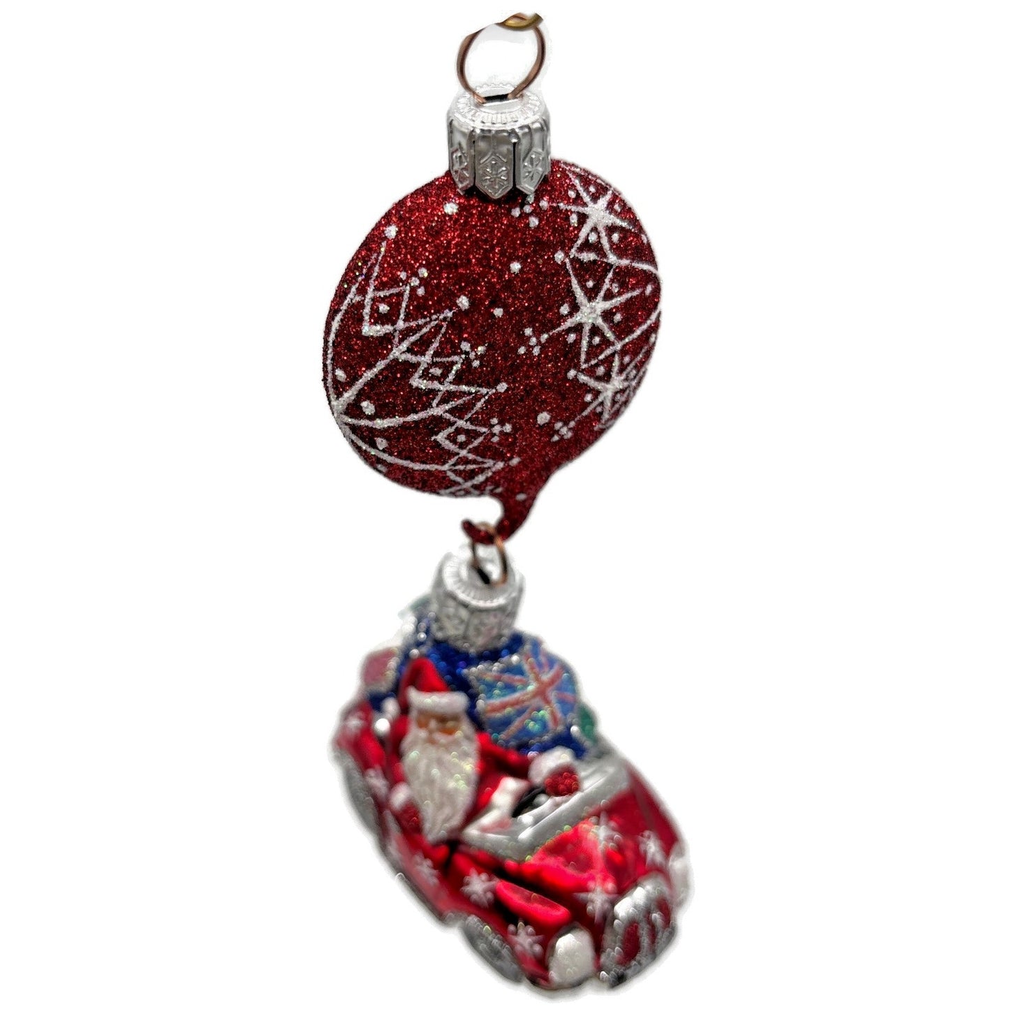 Patricia Breen Knightsbridge Santa Red Snowflakes Flags Christmas Tree Ornament