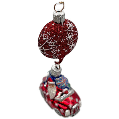 Patricia Breen Knightsbridge Santa Red Snowflakes Flags Christmas Tree Ornament
