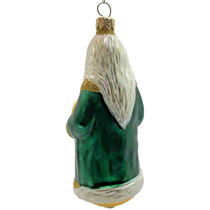 Patricia Breen Round Midnight Green Santa Claus Father Time Christmas Ornament