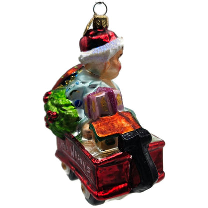 Christopher Radko Red Wagon Rider Gifts Boy Christmas Tree Ornament 00-155-0