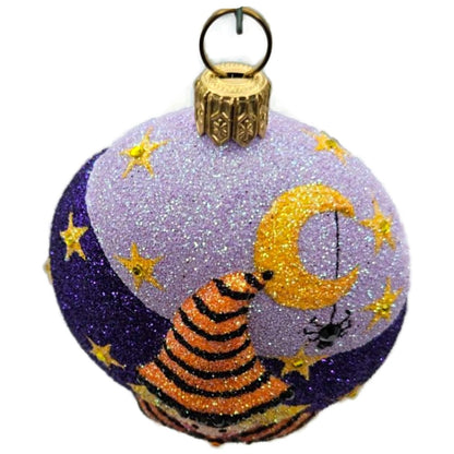 Patricia Breen Halloween Witch Medallion Jeweled Purple Moon Christmas Ornament