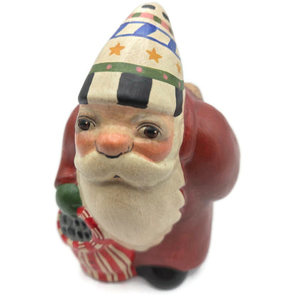 Vaillancourt Santa Switches Behind Back Chalkware Folk Art Christmas Figurine