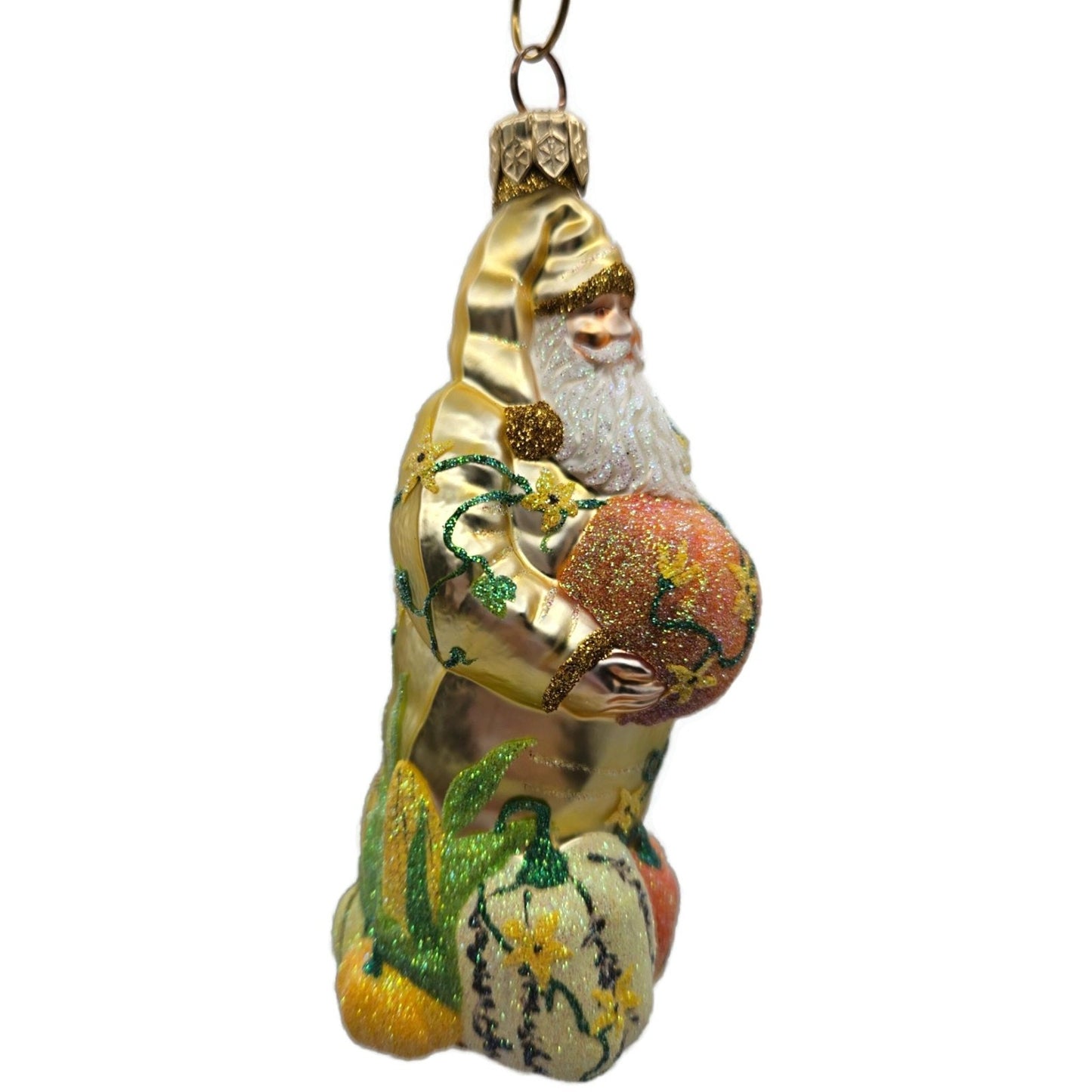 Patricia Breen Harvest Santa Gold Pumpkins Fall Christmas Ornament Signed 2230