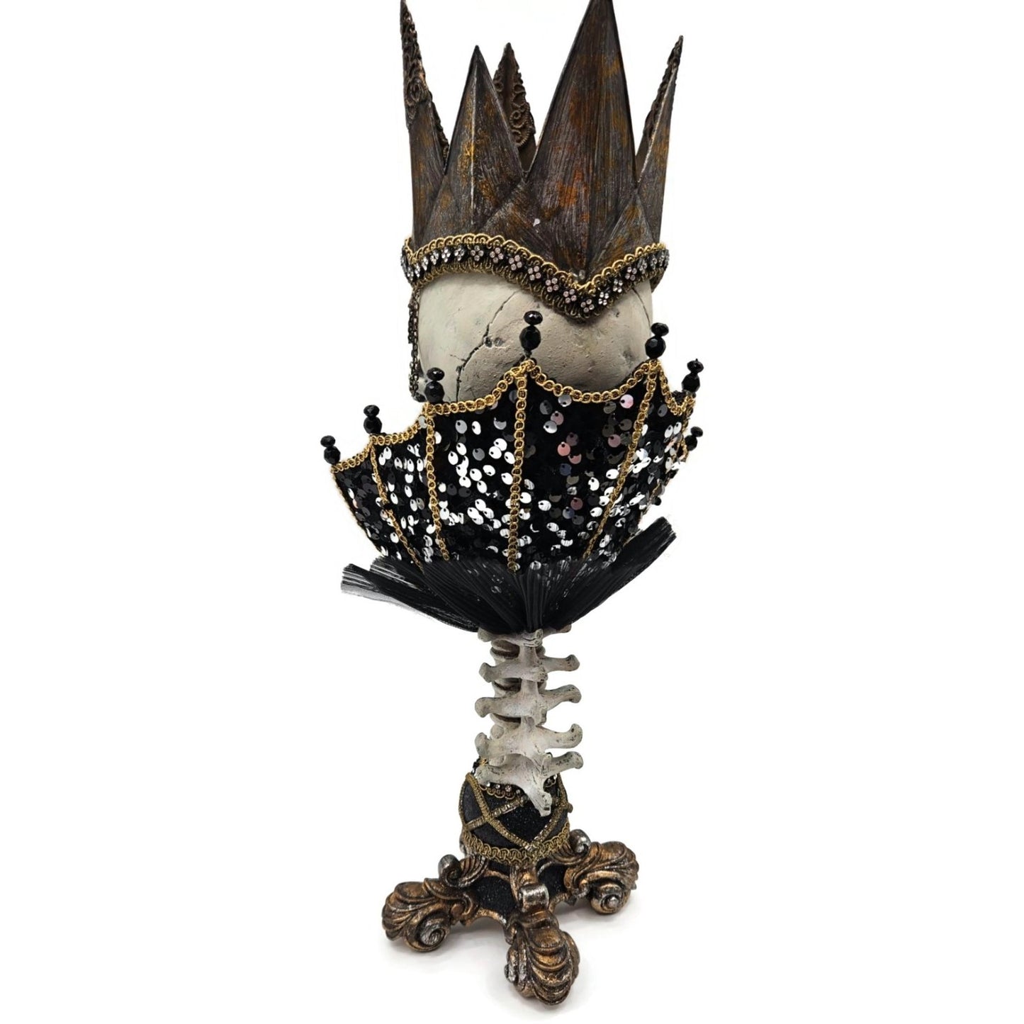 Katherine’s Collection Krooked Kingdoom Skeleton King Halloween Candle Holder