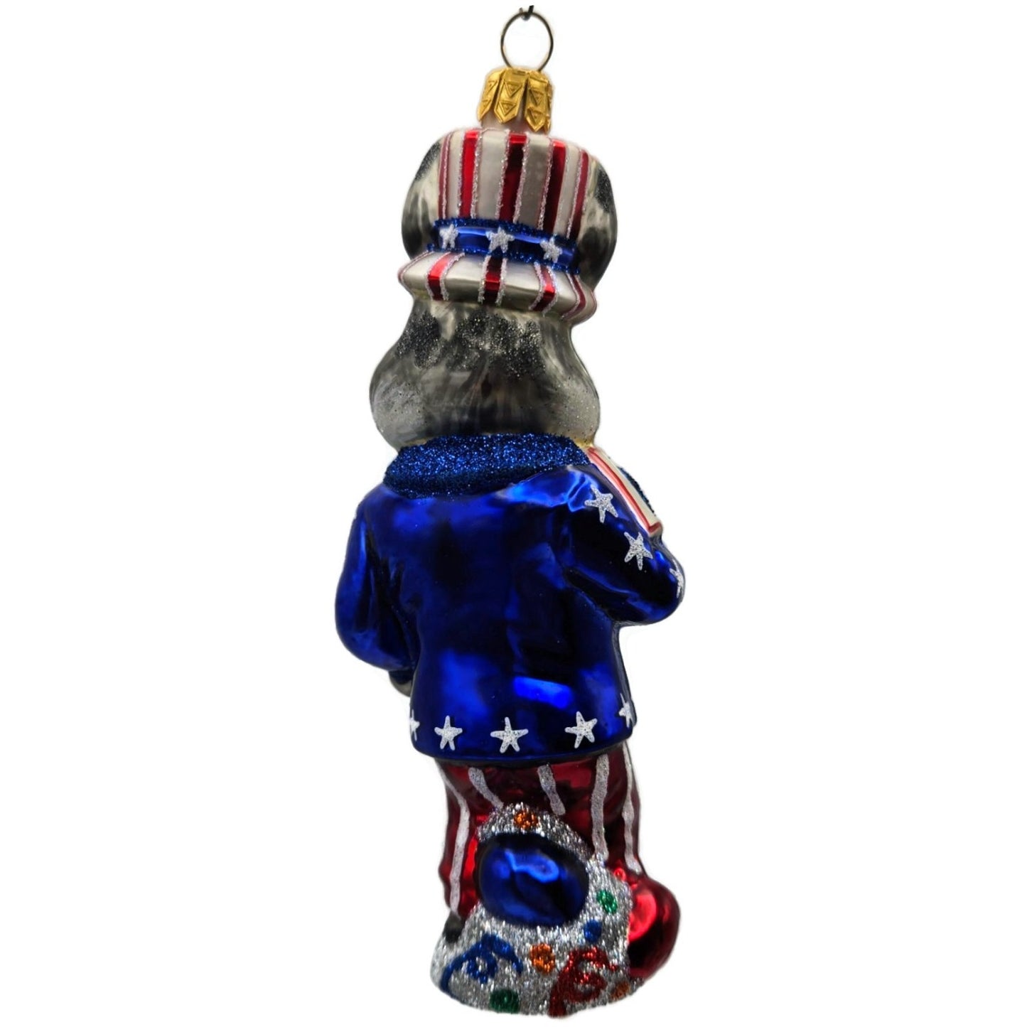 Slavic Treasures Campaigning Donkey Glass Political Party Patriotic DNC Ornament