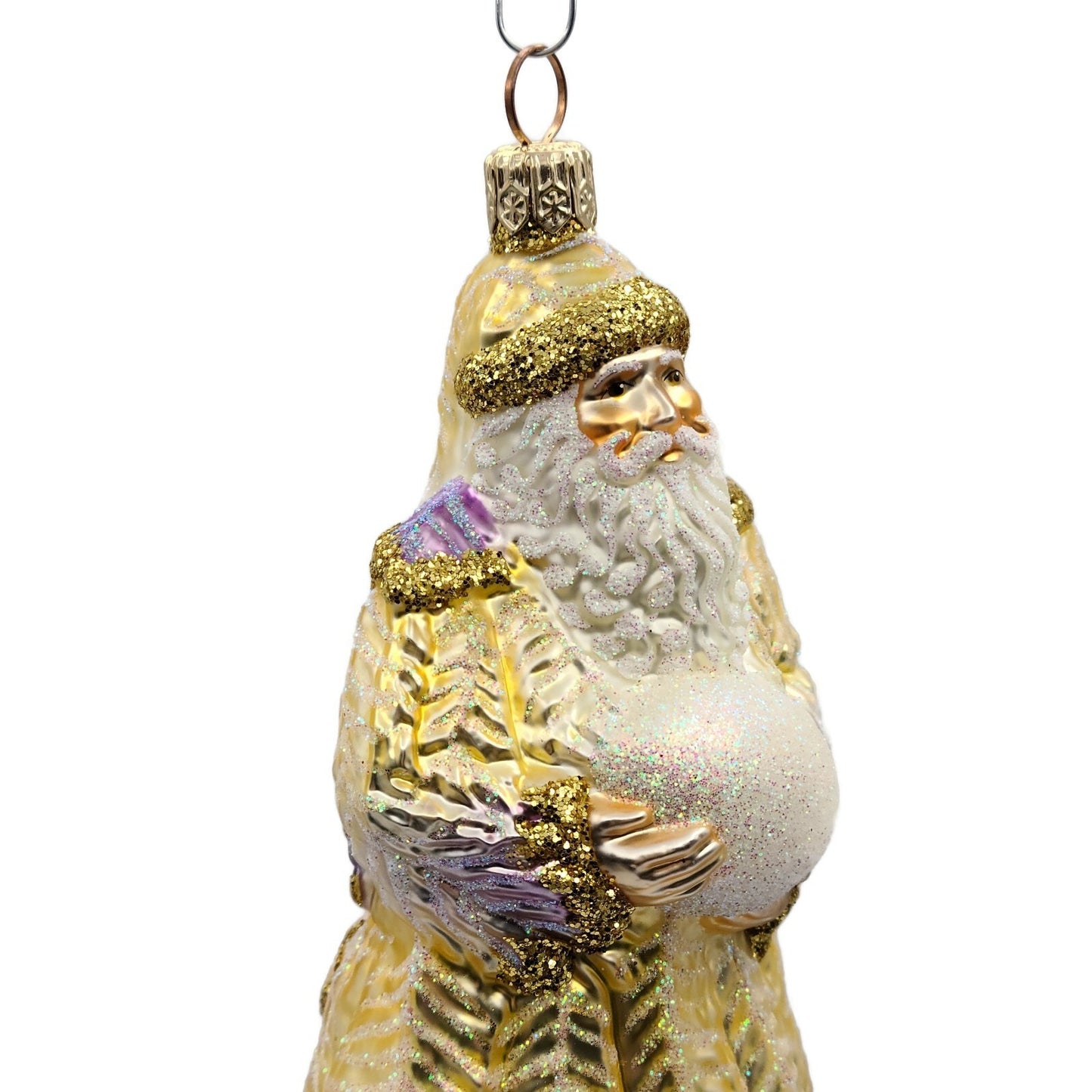 Patricia Breen Plumed Santa Claus Lavender Christmas Holiday Tree Ornament