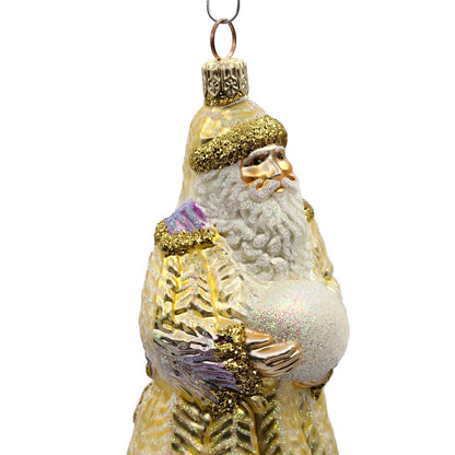 Patricia Breen Plumed Santa Claus Lavender Christmas Holiday Tree Ornament