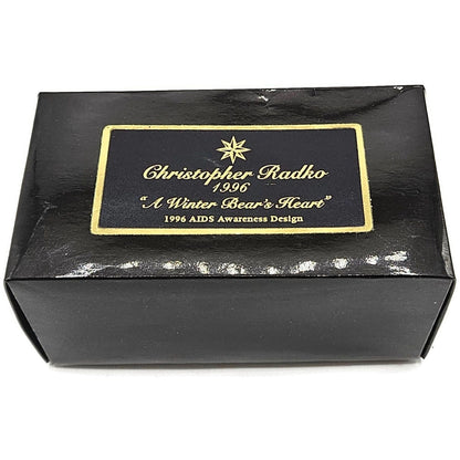 Christopher Radko A Winter Bears Heart AIDS Awareness Christmas Tree Ornament