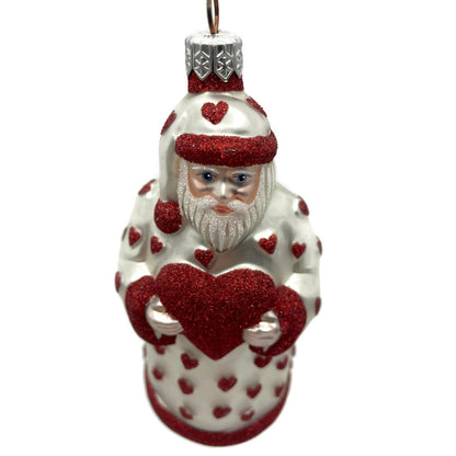 Ornament Patricia Breen I Love You Santa Red Hearts Pearl Valentines Christmas