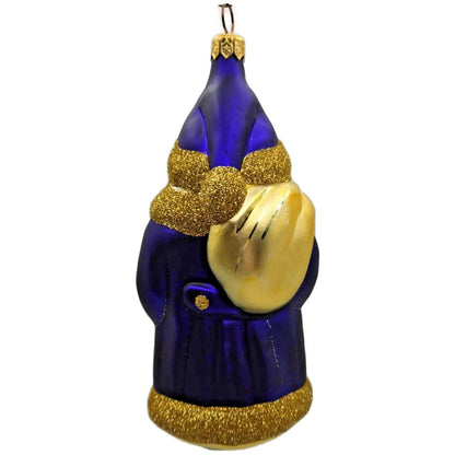 Patricia Breen Santa and Teddy Bear Purple Gold Christmas Tree Ornament