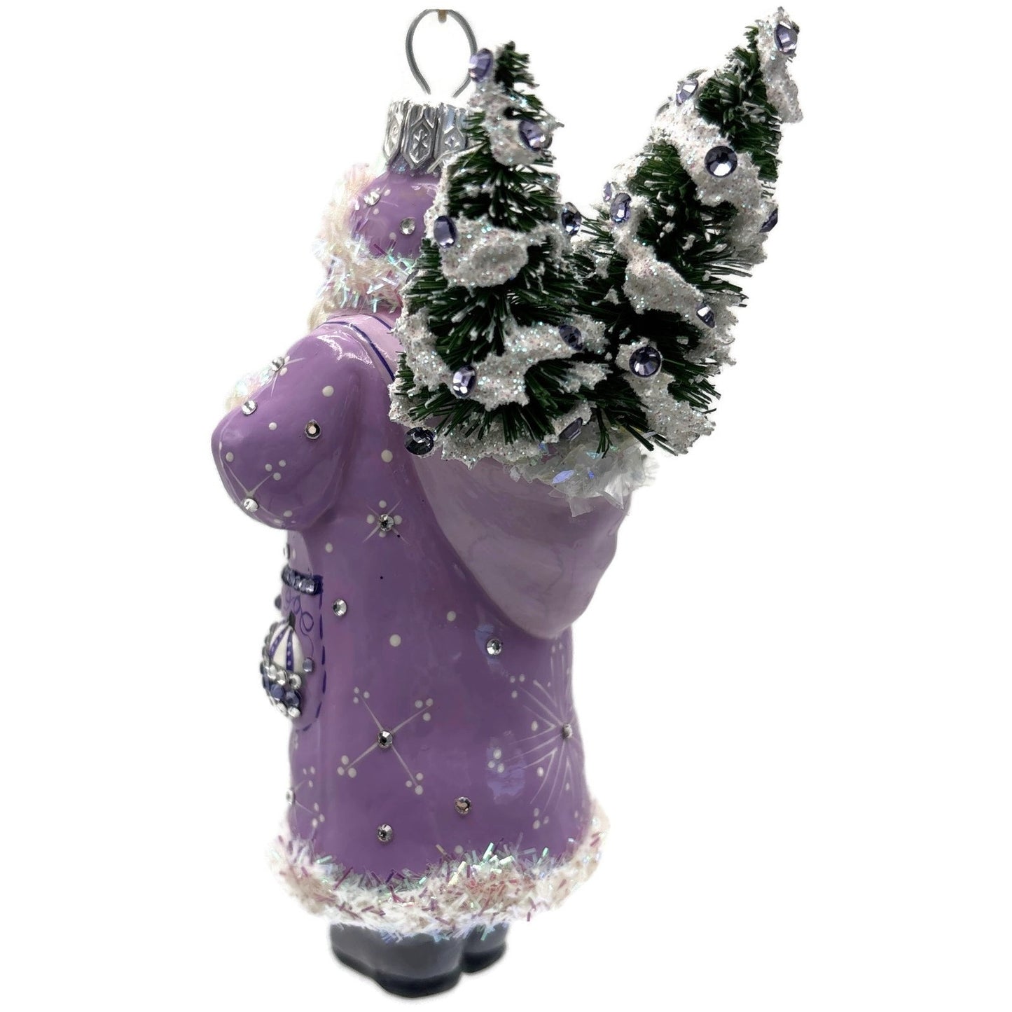 Patricia Breen Whose Woods Are These Lavender Santa Christmas Ornament CATZ