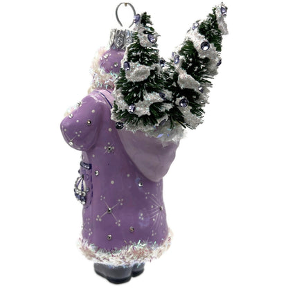 Patricia Breen Whose Woods Are These Lavender Santa Christmas Ornament CATZ