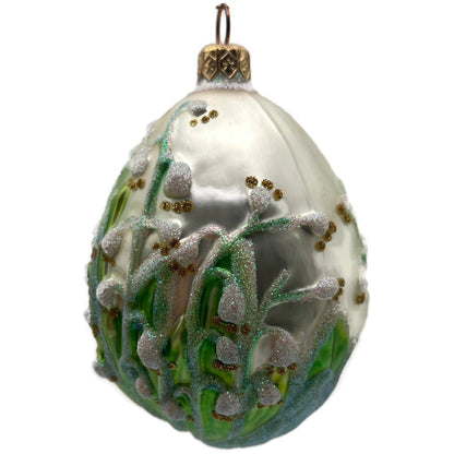 Patricia Breen Lily of the Valley Floral Glass Easter Christmas Ornament 9600AIC
