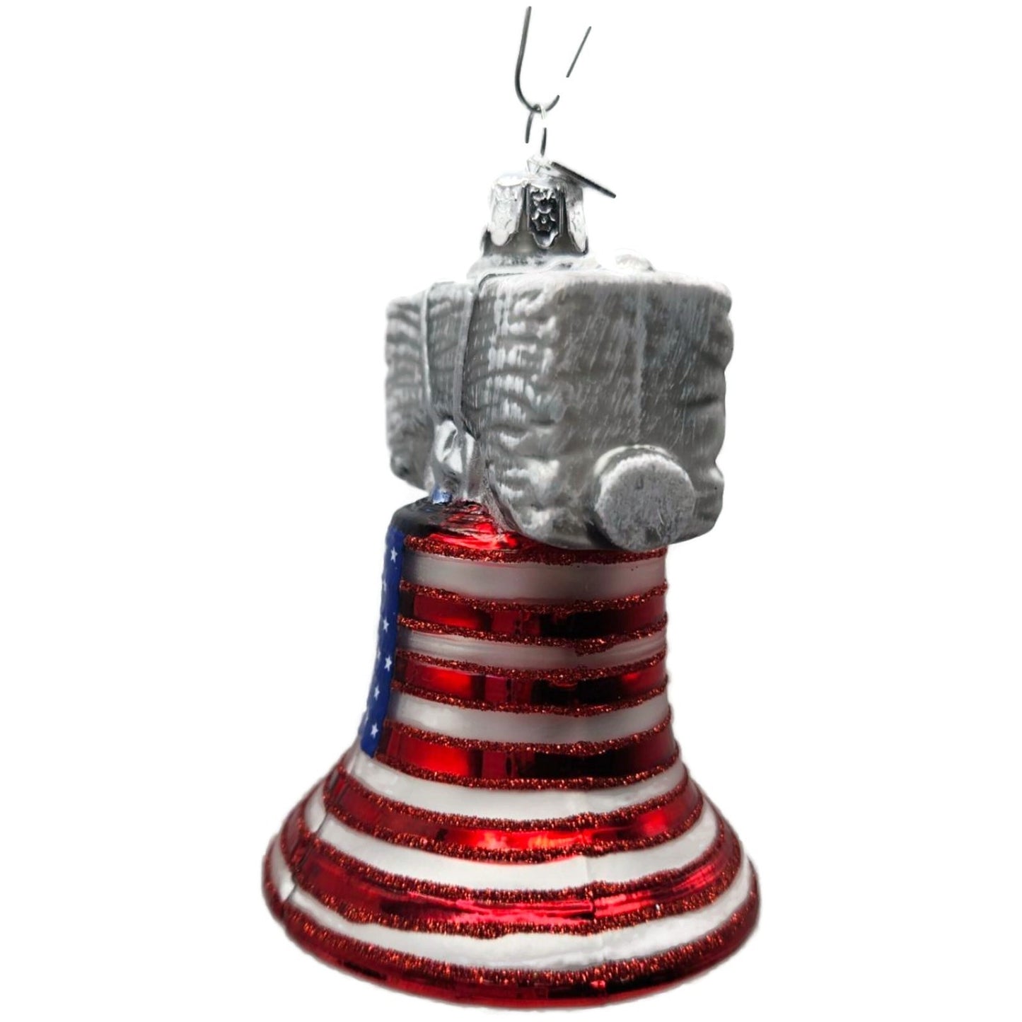 Liberty Bell Patriotic July 4th Christmas Ornament Kurt Adler Noble Gems Red