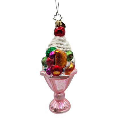 Christopher Radko Tutti Frutti Ice Cream Cone Christmas Tree Ornament 01-0383-0