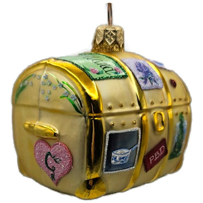 Patricia Breen Bon Voyage Gold Trunk Krakow Portland Christmas Ornament 9903