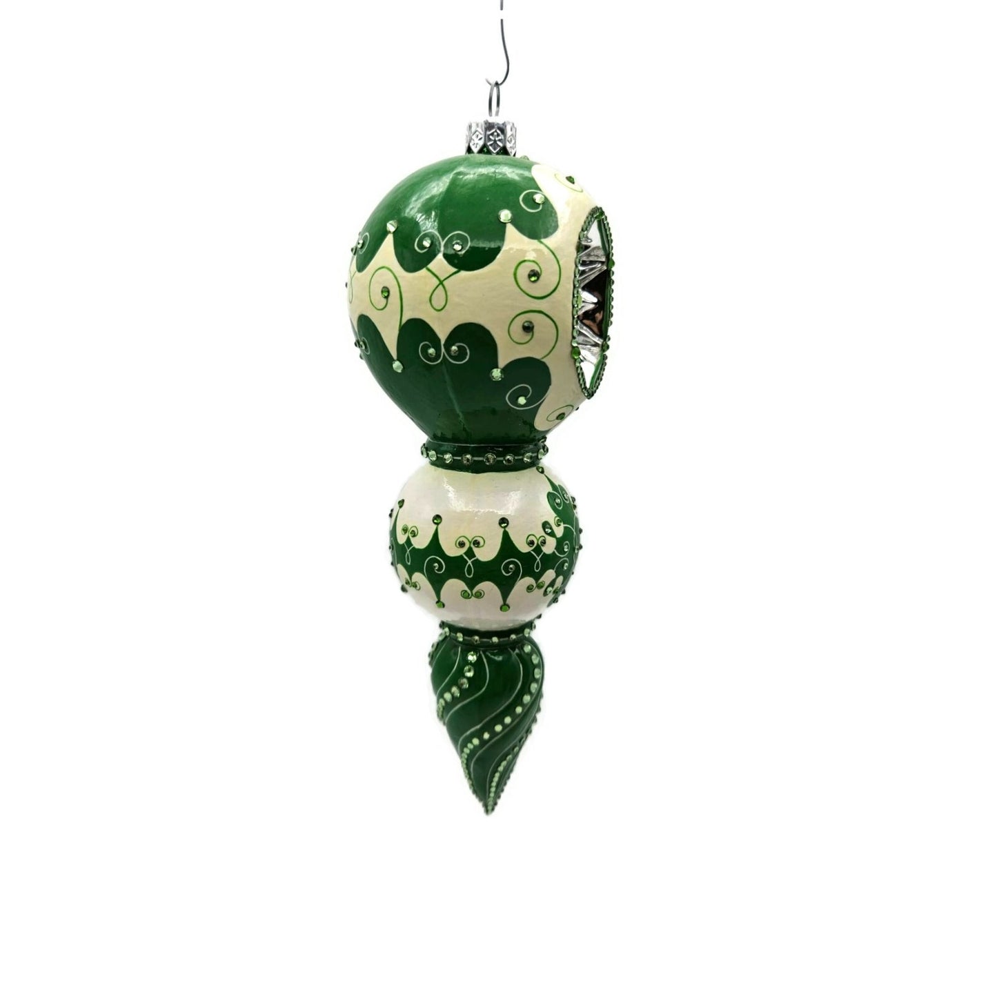 Patricia Breen Bedazzling Reflector Green Tracery Christmas Tree Ornament