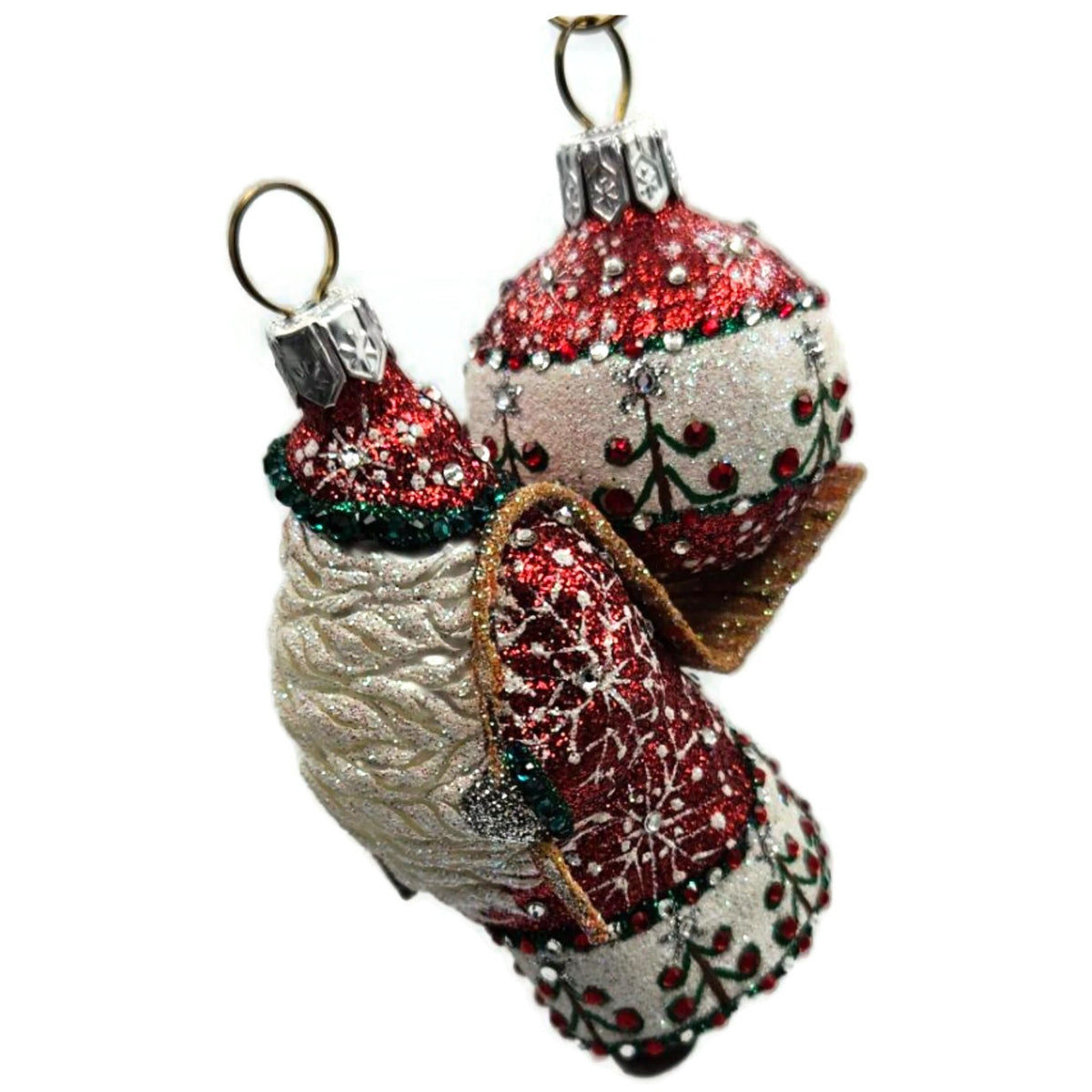 Patricia Breen Santa for Liliana Red Jeweled Glass Christmas Tree Ornament 2857