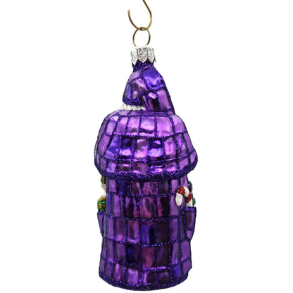 Patricia Breen Patchwork Santa Noel Purple Plaid Christmas Tree Ornament CATZ