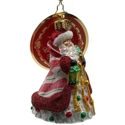 Christopher Radko Peppermint Sparkle Nicholas Gem Santa Claus Christmas Ornament