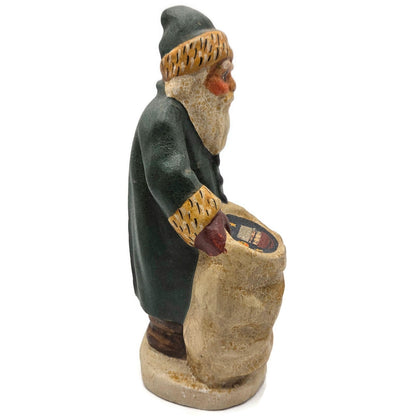 Vaillancourt Folk Art Father Christmas with Noahs Ark in Sack Christmas Figurine