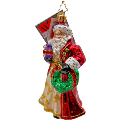 Christopher Radko Gracious Grandeur Santa Claus Glass Christmas Ornament 1016353