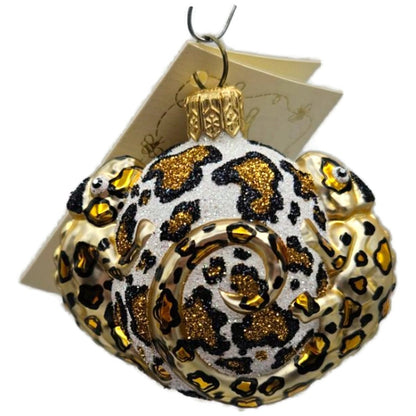 Patricia Breen For James Twice Leopard Chameleon Glass Christmas Ornament 2581
