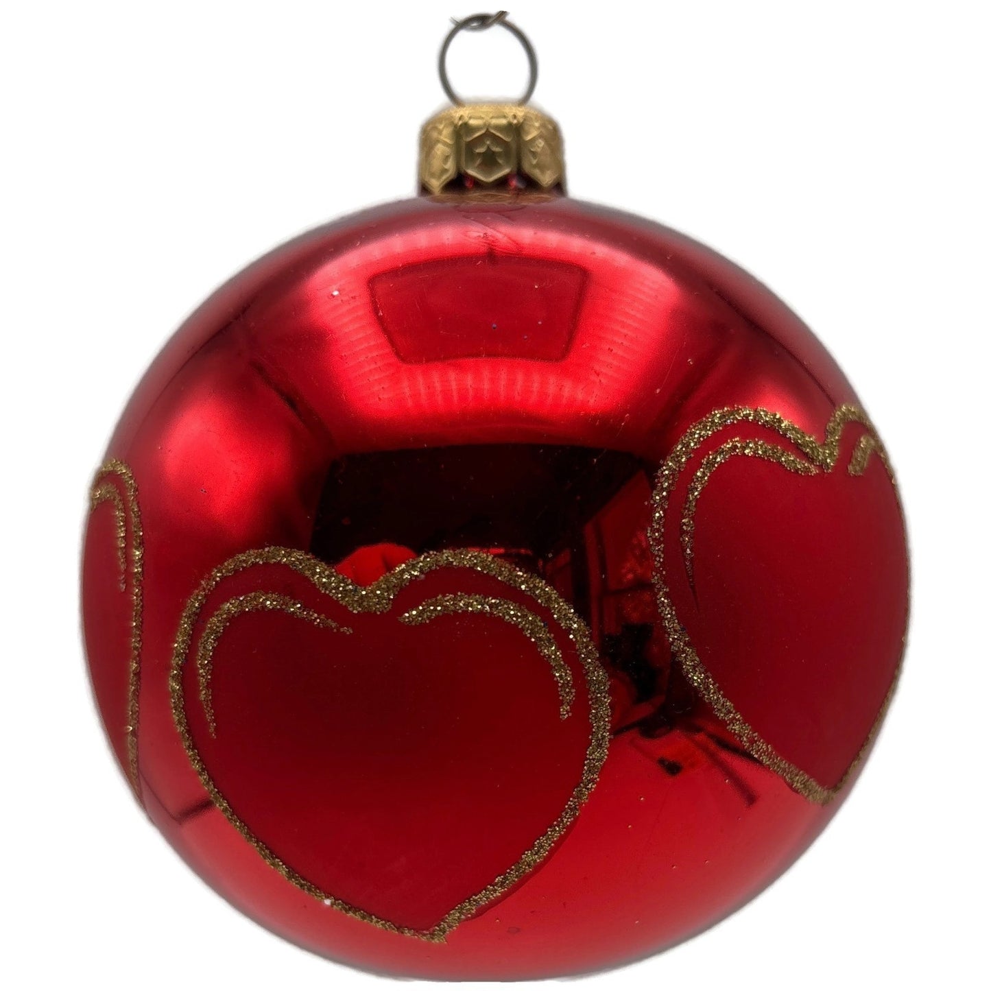 Christopher Radko Red Hearts Valentines Orb Christmas Tree Ornament