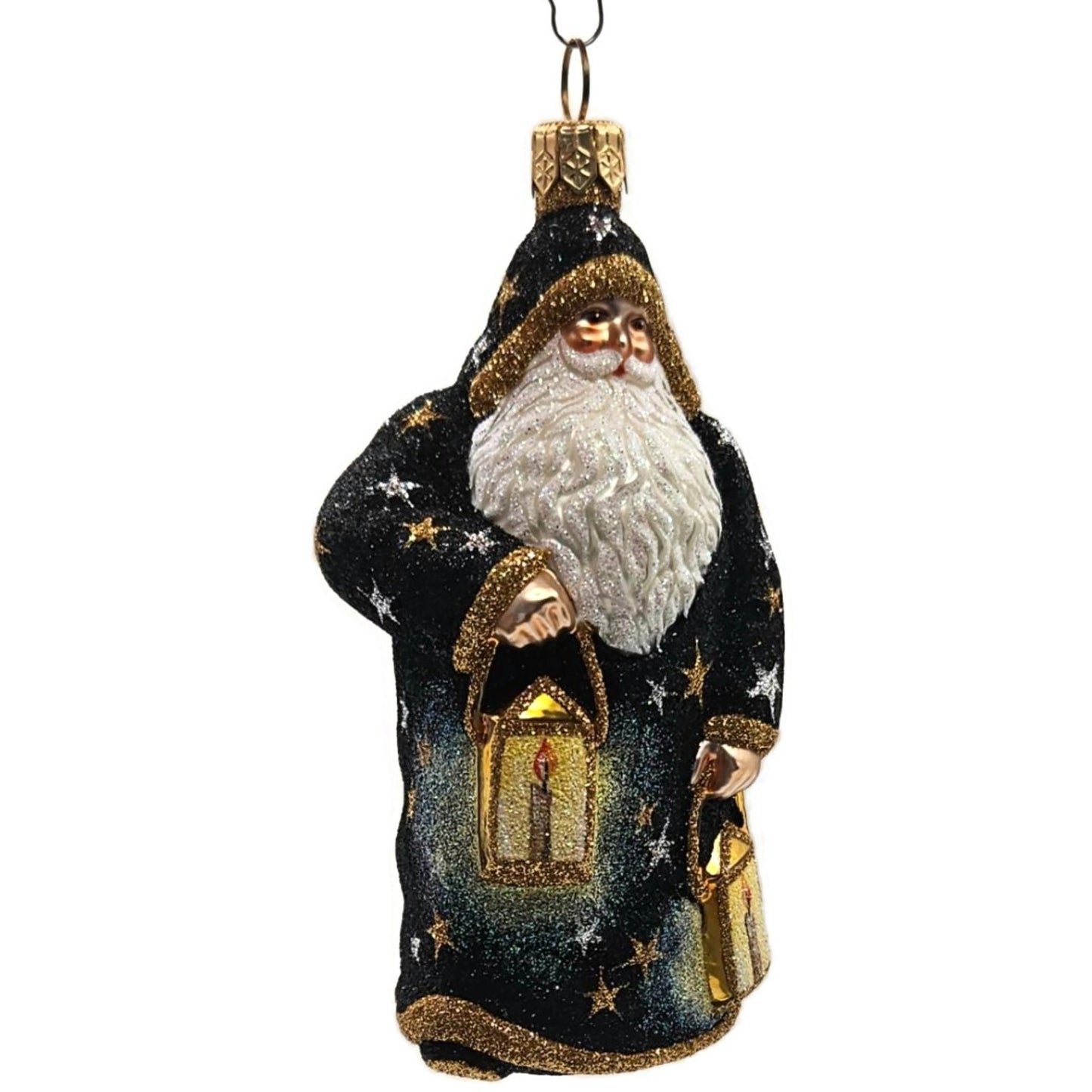 Patricia Breen One If By Land Two If By Sea Black Stars Christmas Tree Ornament