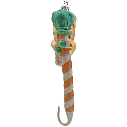 Patricia Breen Peppermint Santa Peach Striped Christmas Ornament Peachtree Place
