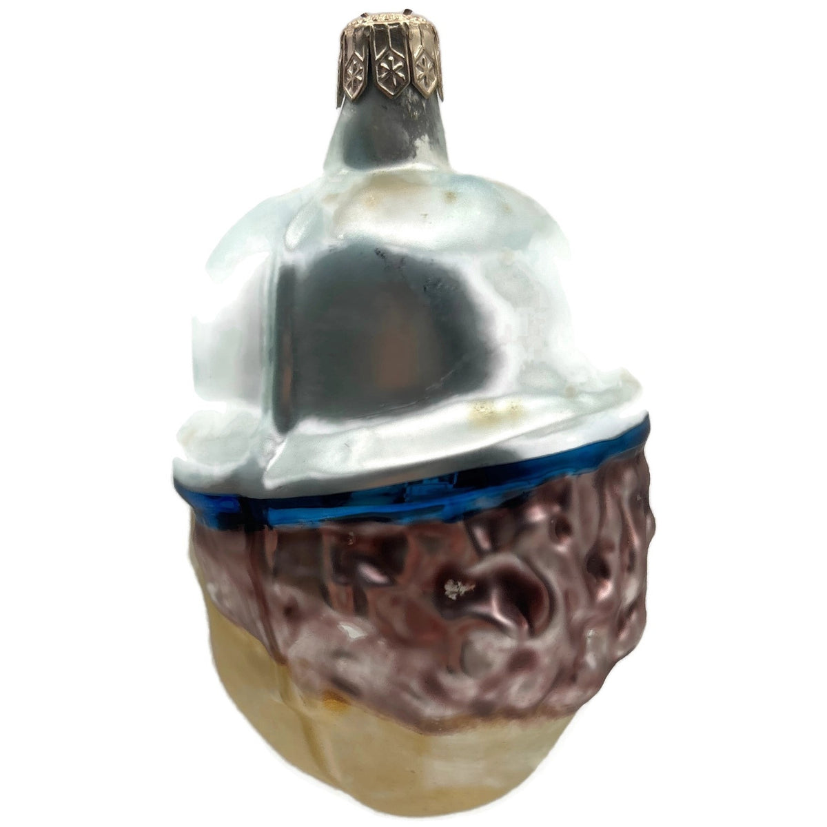 Christopher Radko Charlie Chaplin Head Black Hat Glass Christmas Tree Ornament