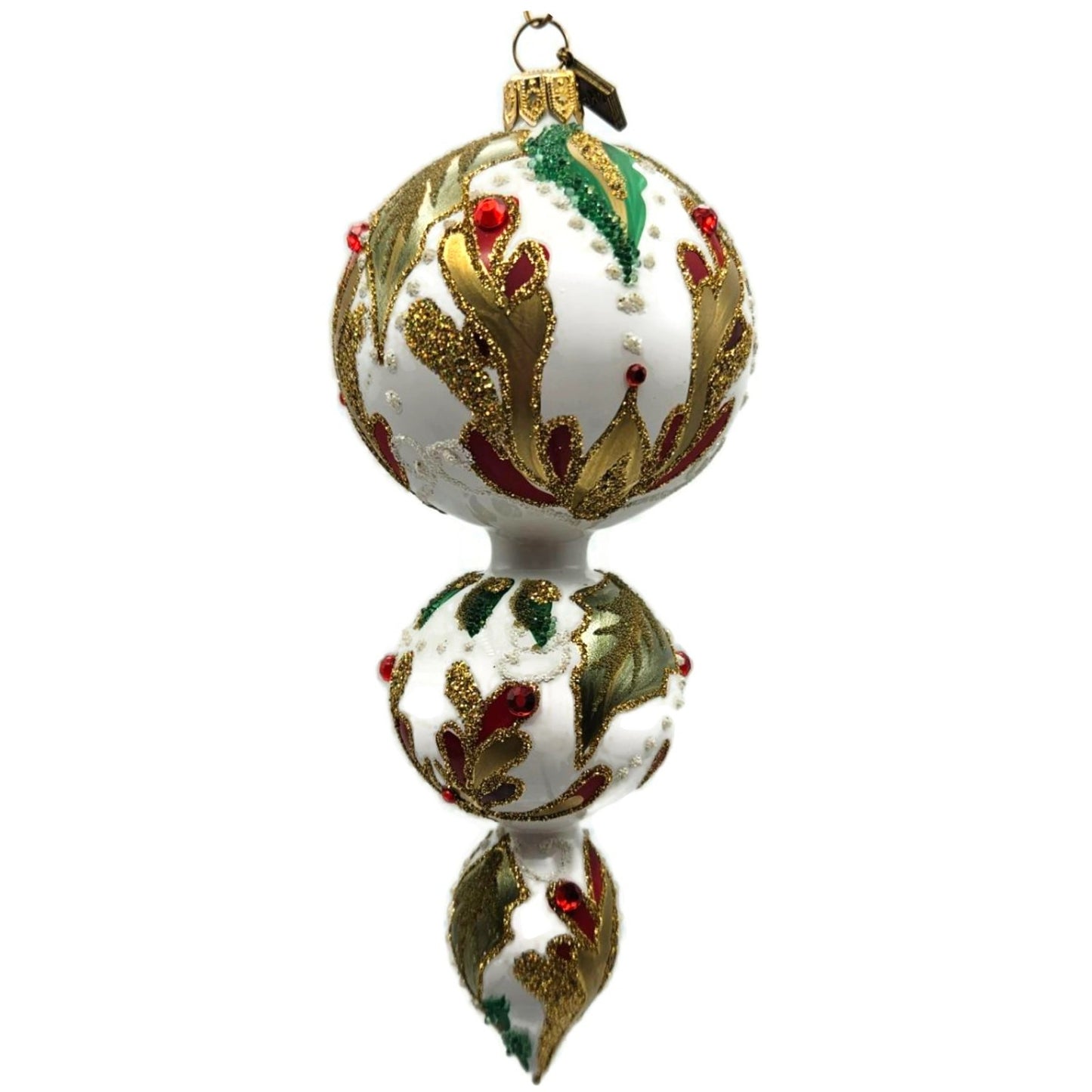 Exarte The Joy of Christmas Profile Gold Red Green Christmas Tree Ornament