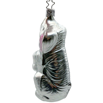 Jumbo Elephant Circus Inge Glass Ornament Silver Old World Christmas Tree German