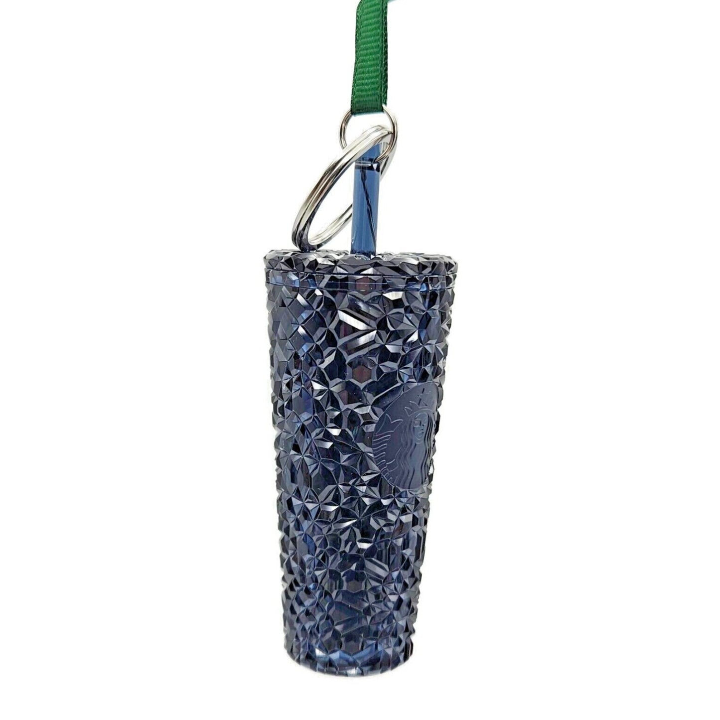 Starbucks Key Chain Gemstone Navy Blue Cold Cup Tumbler Christmas Tree Ornament